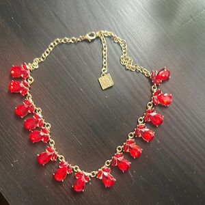 Anne Klein, red gold statement necklace